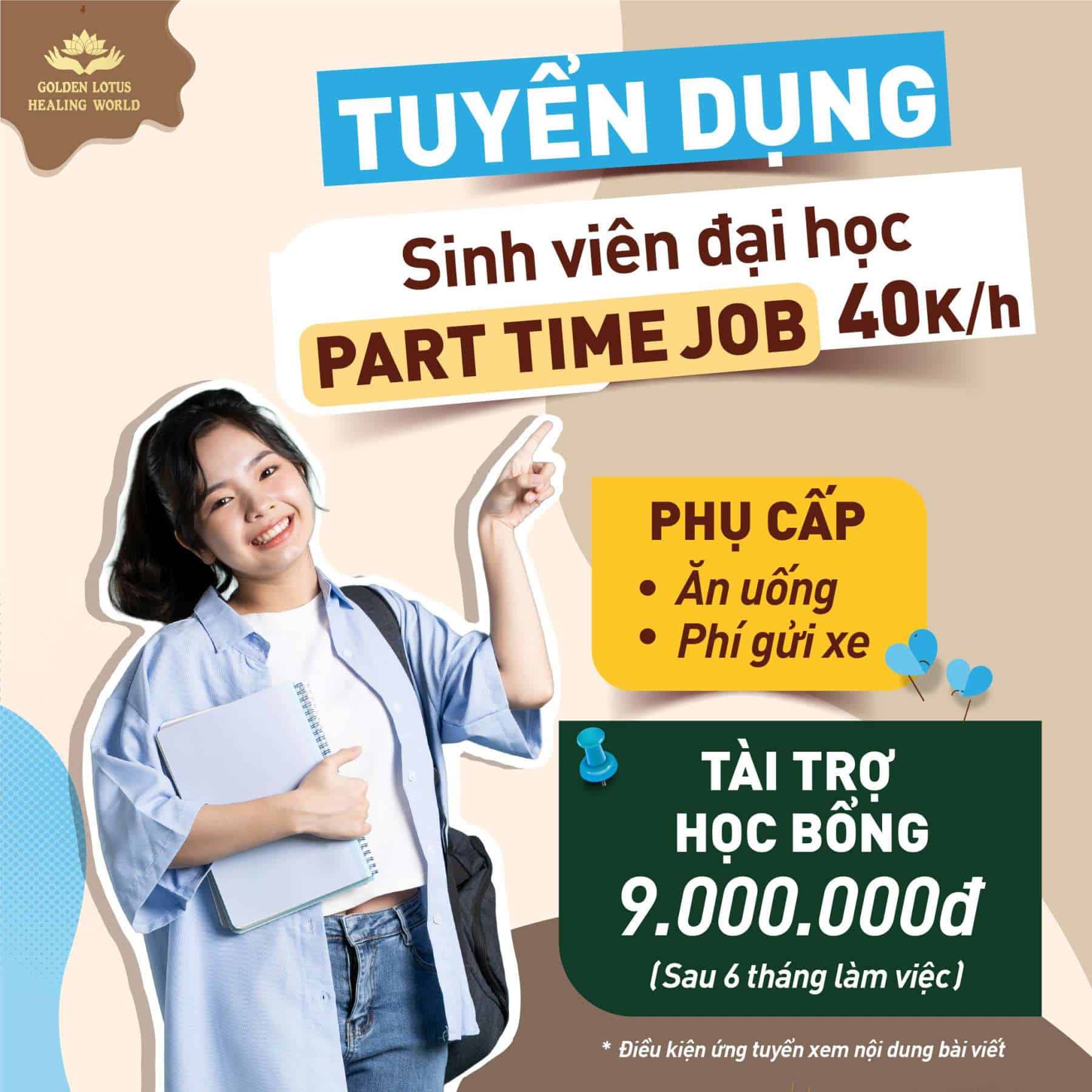 Ở Đây Có Job “Ngon”- Dành Cho Sinh Viên - Tài trợ học bổng đến 9 triệu