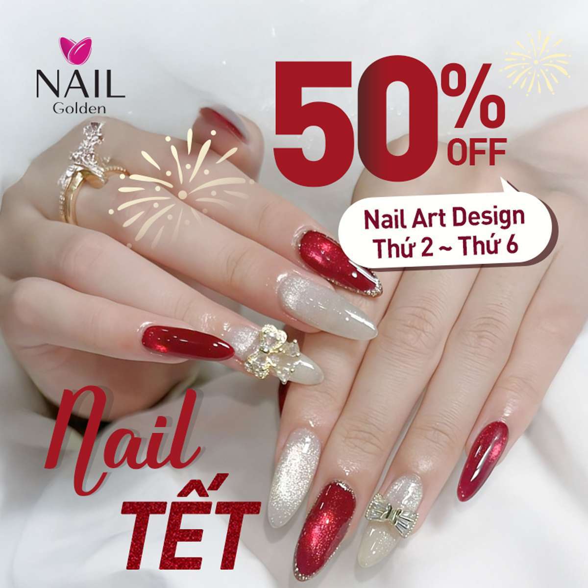 Lên Bộ Nail Xinh, Ăn Tết Tây Linh Đình - Nhận Ưu Đãi 50%