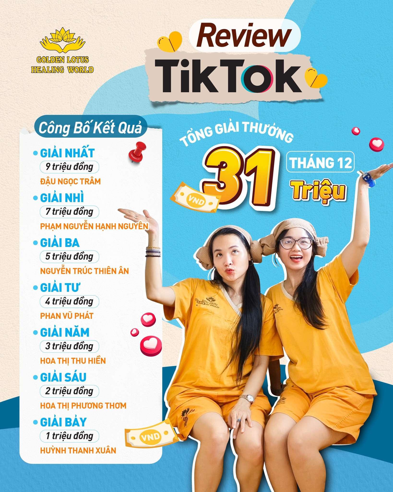 Công Bố Kết Quả Chương Trình Review TikTok Tháng 12